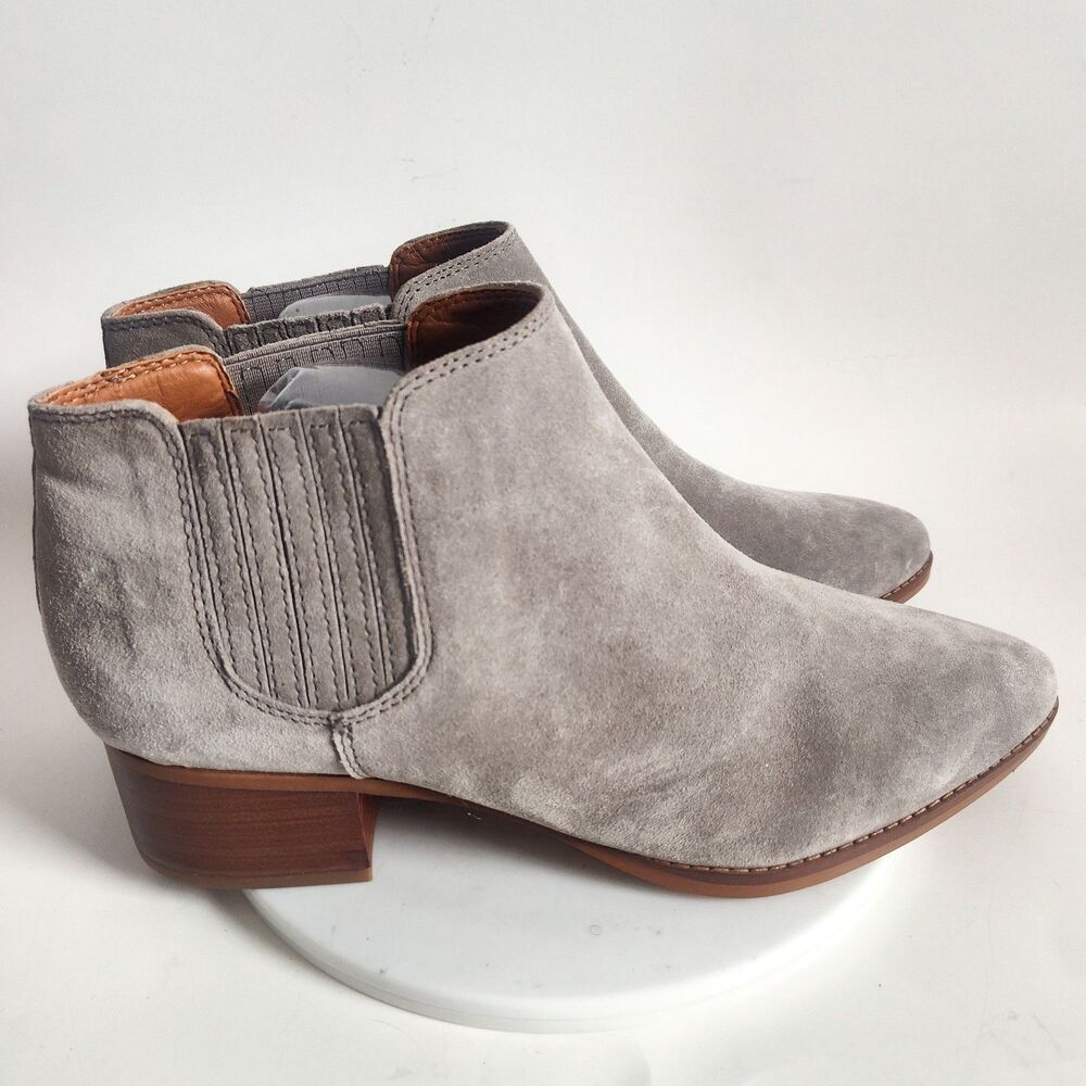 Gray Suede Women's Chelsea Ankle Boots - Sleek Slip-On Style
